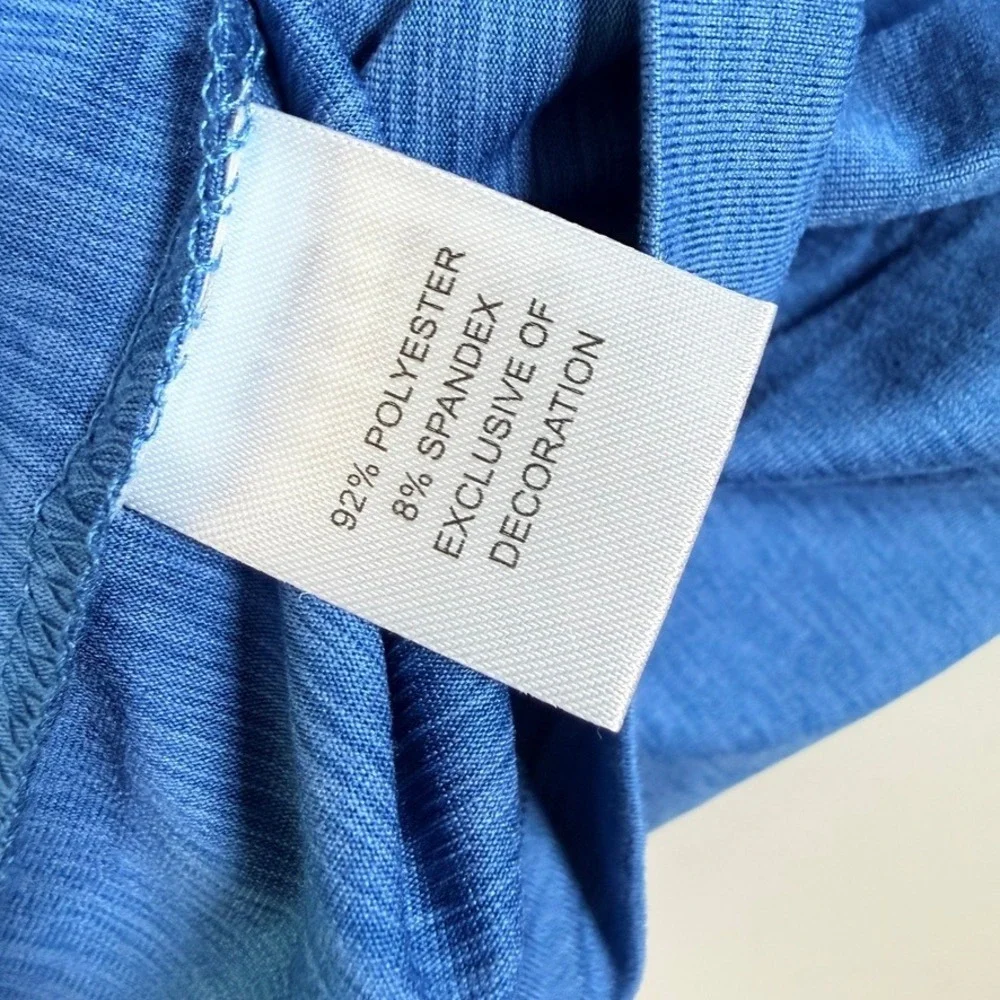 johnnie-O Freeborne Performance Quarter Zip Mens Large Barrels Blue UPF 50 Golf